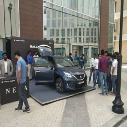 Nexa car brand launch event with creative setup by Fuel India